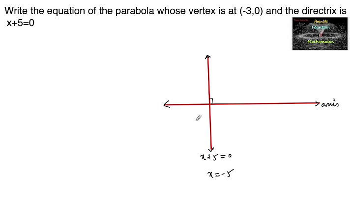 Find the equation of a parabola with vertex 3 5 and directrix y 7