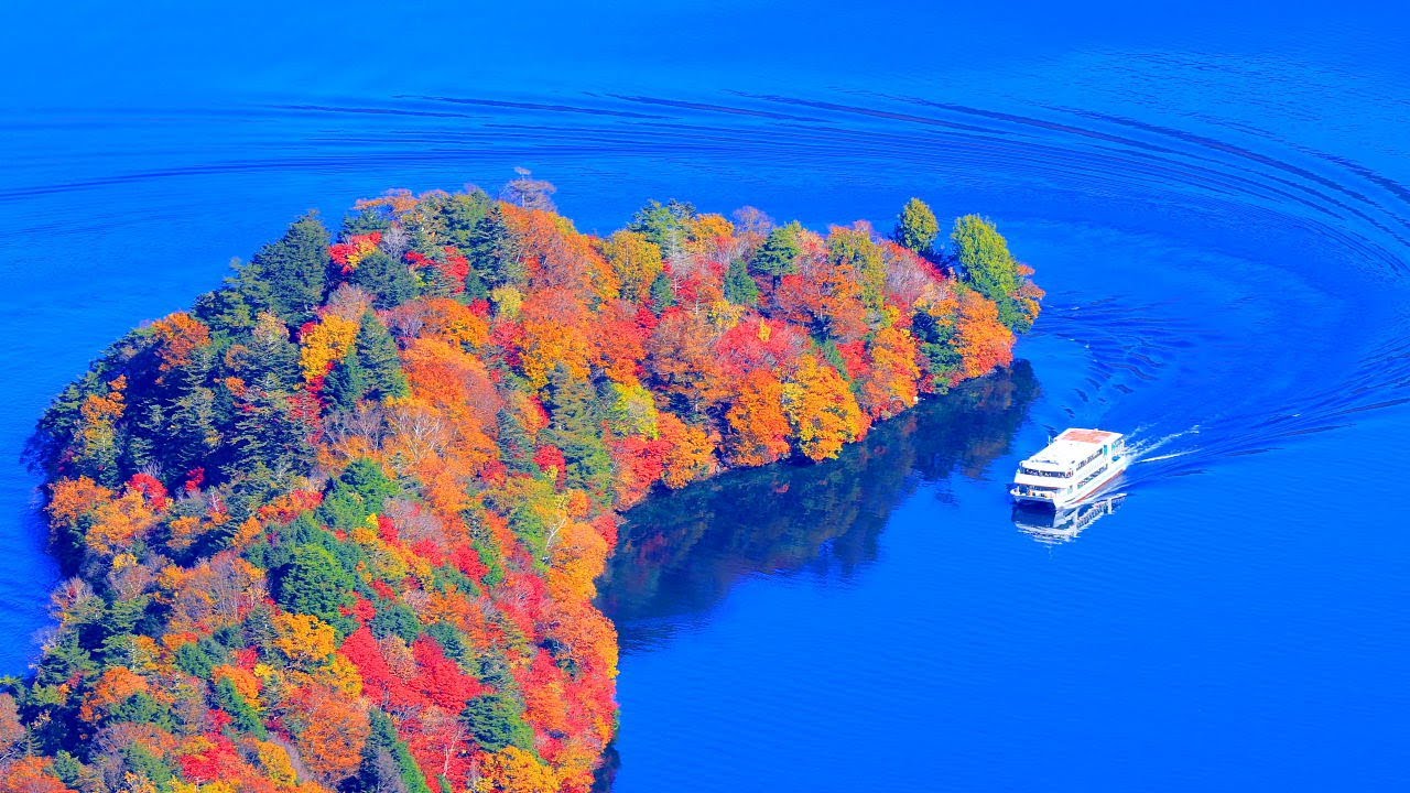 4K映像 絶景紅葉「奥日光の紅葉　中禅寺湖遊覧船Ⅱ　菖蒲ヶ浜～八丁出島～大使館別荘記念公園～立木観音」  美しい四季 秋 栃木県日光市 10月中旬 絶景自然風景 8K撮影
