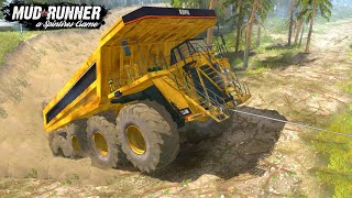 Spintires: MudRunner  Monster Dump Truck Drives Out Of a Big Hole