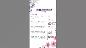singular plural rules, spoken English