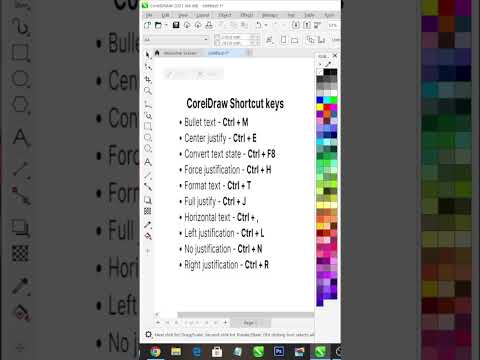 Shortcut Keys of Corel Draw #shorts