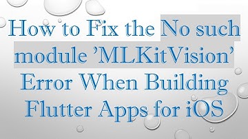 How to Fix the No such module 