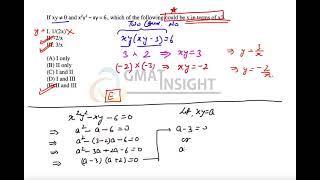 If Xy 0 And X 2y 2 Xy 6 Which Of The Following Could Be Y In Te Problem Solving Ps