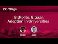 Bitpolito bitcoin adoption in universities  plan  forum 2023  lugano