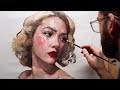 Painting in the Eyes on a Modern Portrait - Finishing Touches, No Talking, Just Oil Painting