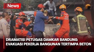 Petugas Damkar Bandung Evakuasi Pekerja Bangunan Tertimpa Beton