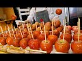 통사과 탕후루캔디? 사과 통째로 만드는 일본의 사과사탕 링고아메 만들기 making Japanese apple candy (tanghulu) - korean street food