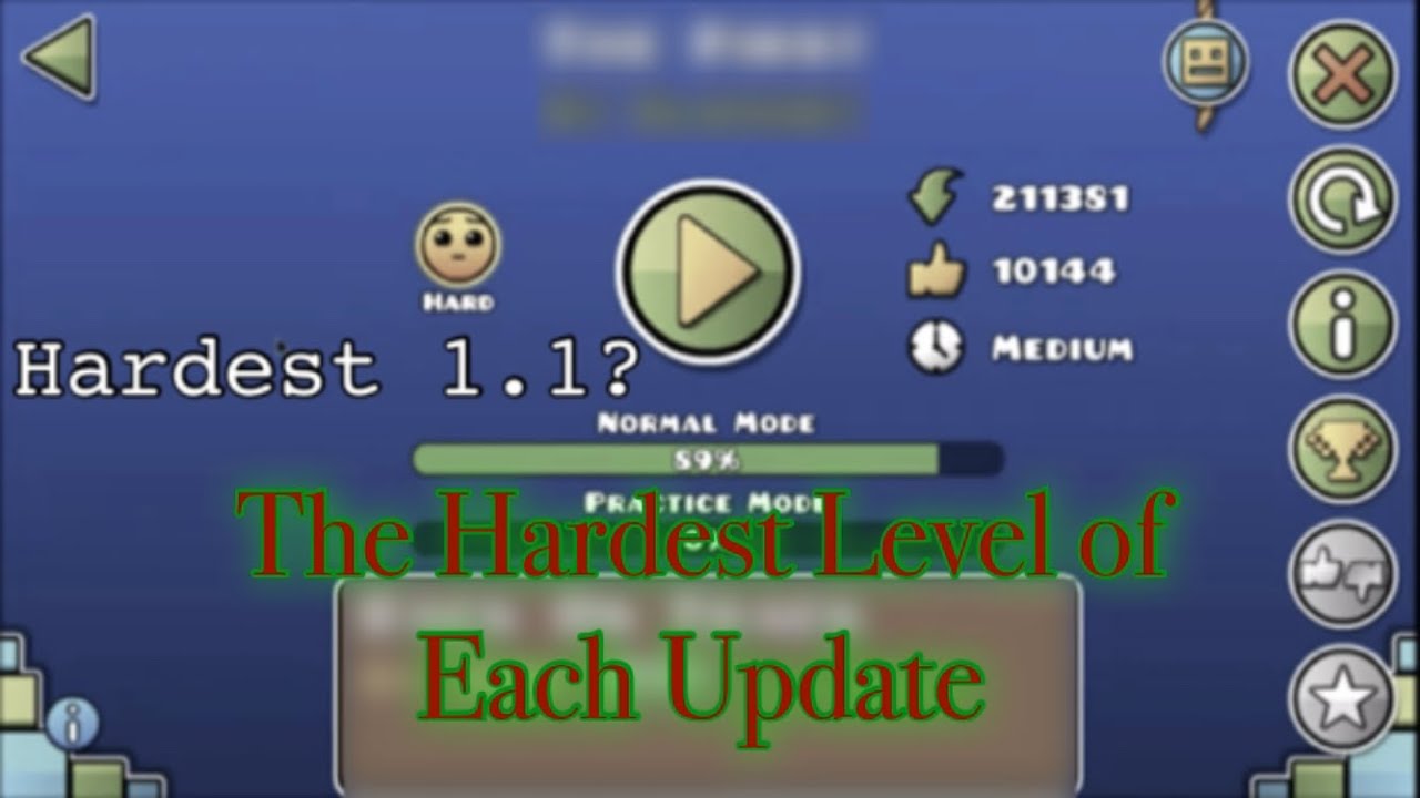The Hardest Level of Each Major Update (2.11)