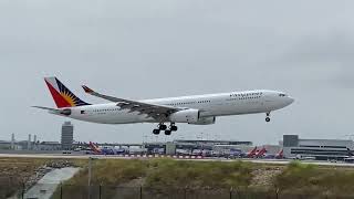 Philippine Airlines Airbus A330-300 landing at Los Angeles International Airport KLAX runway 24R