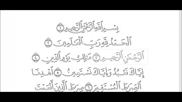 سورة (الفاتحة) مكتوبة بصوت القارئ الشيخ *ياسر الدوسري *