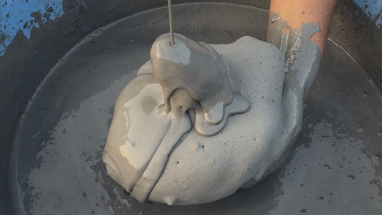 ASMR Very 🍦🌪️Pure Cement Silky Smooth Chunks Dipping Crumble On lots of water 🌊🌊🌊💦🌊