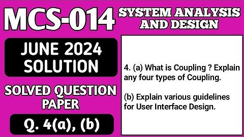 P5- 4(a), (b) | MCS 014 June 2024 Solution | MCS014 Solved Question Paper | Mcs14 Important Question