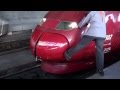 2011-12-10 [Thalys] Beautiful kick-assisted coupling operation at Brussels South Station, THA 9318