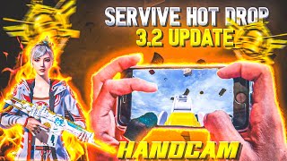 Servive Hot Drop🔥3.2 Update Handcam🤩iphone se 2 5 Finger claw Pubg Mobile Livik Gameplay