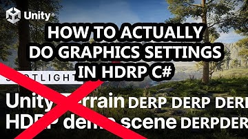 How To (ACTUALLY) Do Graphics Settings In HDRP With C# | Unity (Part 2)