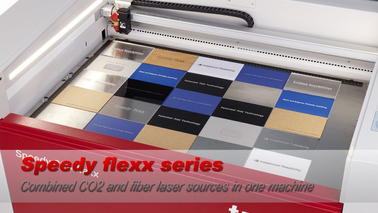 Trotec Speedy flexx Series Now with Speedy 100 flexx Compact Laser Engraver and Cutter - YouTube