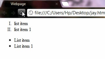 HTML Tutorial 4 - Using Ordered, Unordered Lists with start commands.