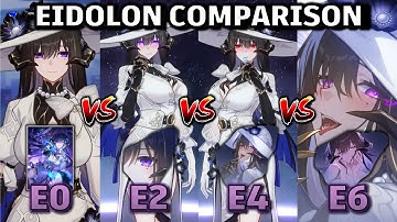 The Dahlia Eidolon Comparison E0 vs E1 vs E2 vs E4 vs E6 Showcase Comparison | NEW MOC 12 - HSR 3.8