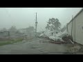 8-29-21 Lockport, LA - Hurricane Ida - Extreme Winds demolishes buildings - Roofs Flying - Airborne