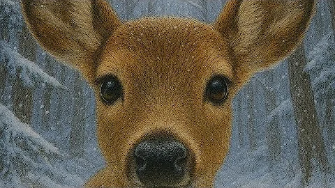 Cozy, close-up ASMR live stream of backyard wildlife in a snowy winter forest. Gentle ambient sounds