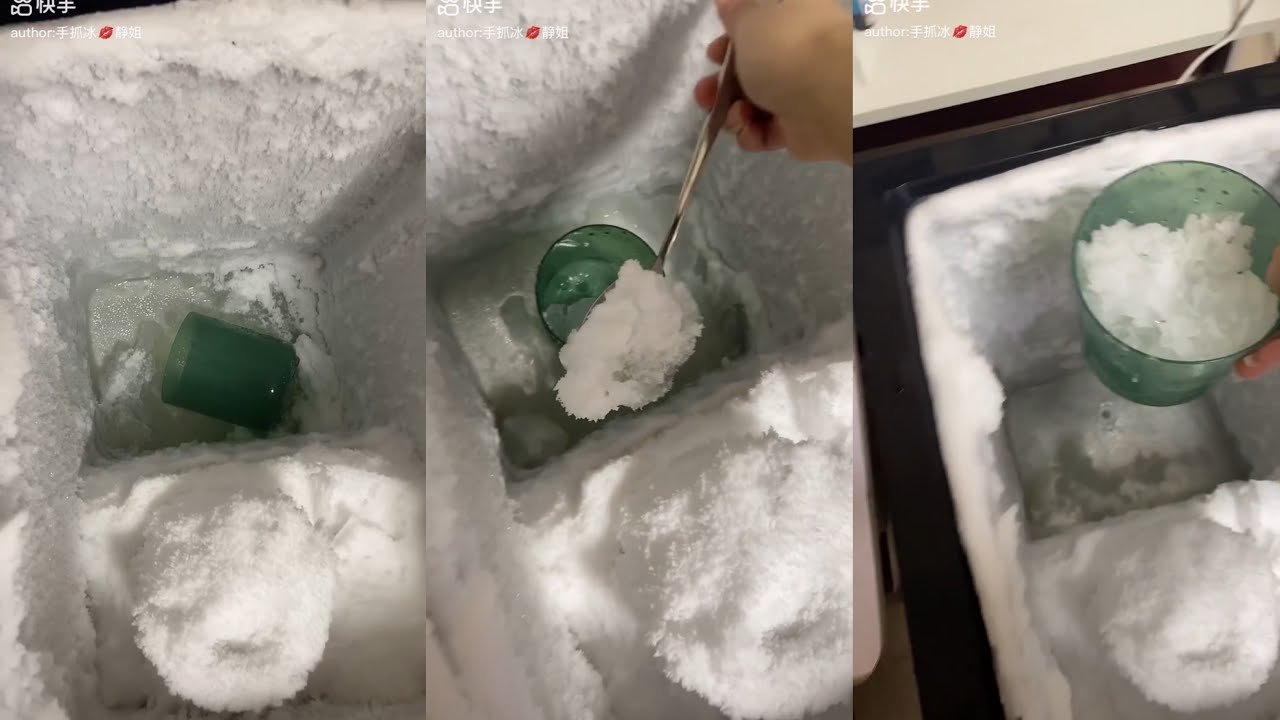 Eating ice❄️ Humidifier failed in freezer🤤😋❄️