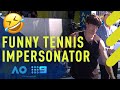 Tennis impersonator Elliot Loney attempts the fastest serve | Wide World of Sports