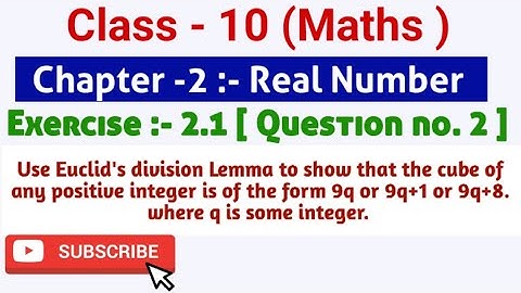 Euclid division lemma Class 10 maths || Exercise 2.1 || Question no. 2 || Chapter 2 Real number