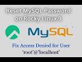 Reset mysql password and fix access denied for user rootlocalhost