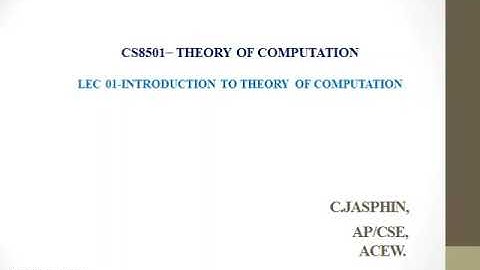 CS8501-Theory of Computation/Introduction to theory of Computation