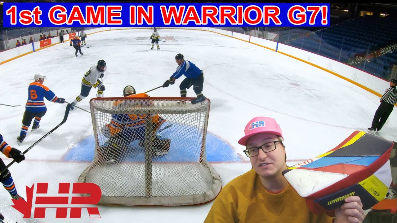 First game in Warrior G7 RTL set! Blades beer league hockey goalie GoPro