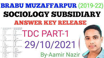 SOCIOLOGY SUBSIDIARY Answer key release 29/10/2021.Bihar University Muzaffarpur.brabu Answer key2021