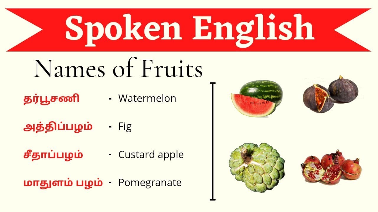 Fruit names in Tamil and English with pictures  Spoken English for beginners  Ultramind