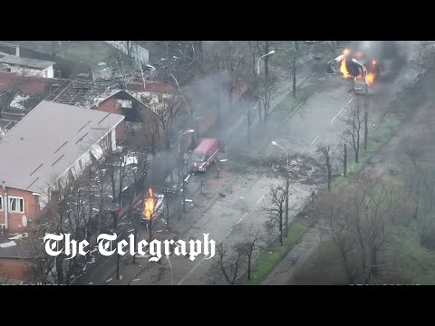 Ukraine war: Aerial footage released by Azov Regiment appears to show street battle in Mariupol