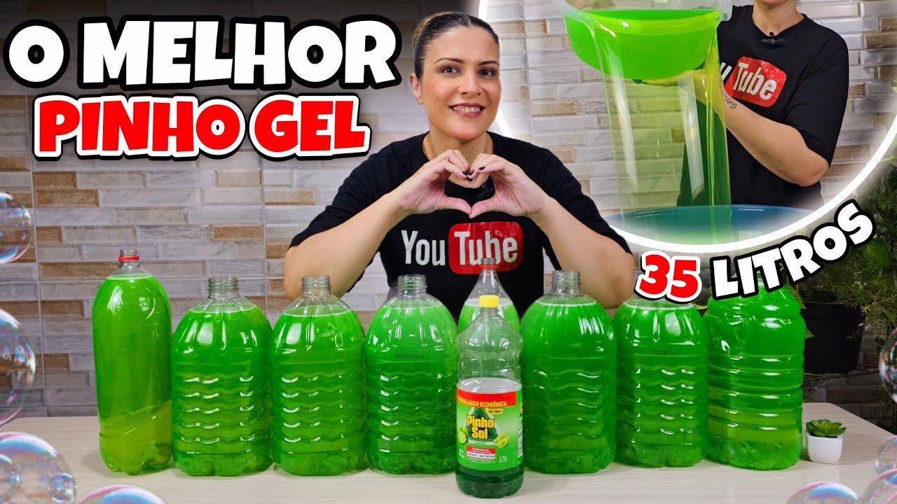 MELHOR PINHO GEL DE LIMÃO COM 1 LITRO DE PINHO FAÇA 35 LITROS 💚🥰