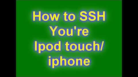 How to SSH your ipod touch/iphone REALLY EASY!