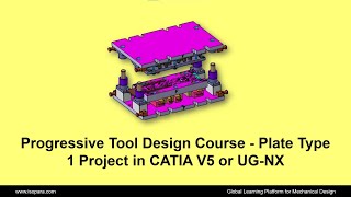 Progressive Tool Design Course - Plate Type 1 Project in CATIA V5 or UG-NX || Certified || ISOPARA