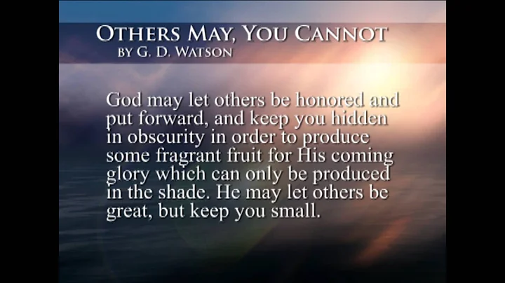 Others May, You Cannot - by G. D. Watson