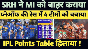 SRH ने IPL Playoffs से Mumbai Indians को बाहर निकाला! 4 टीमों को ज़िंदा बचाया! IPL Points Table