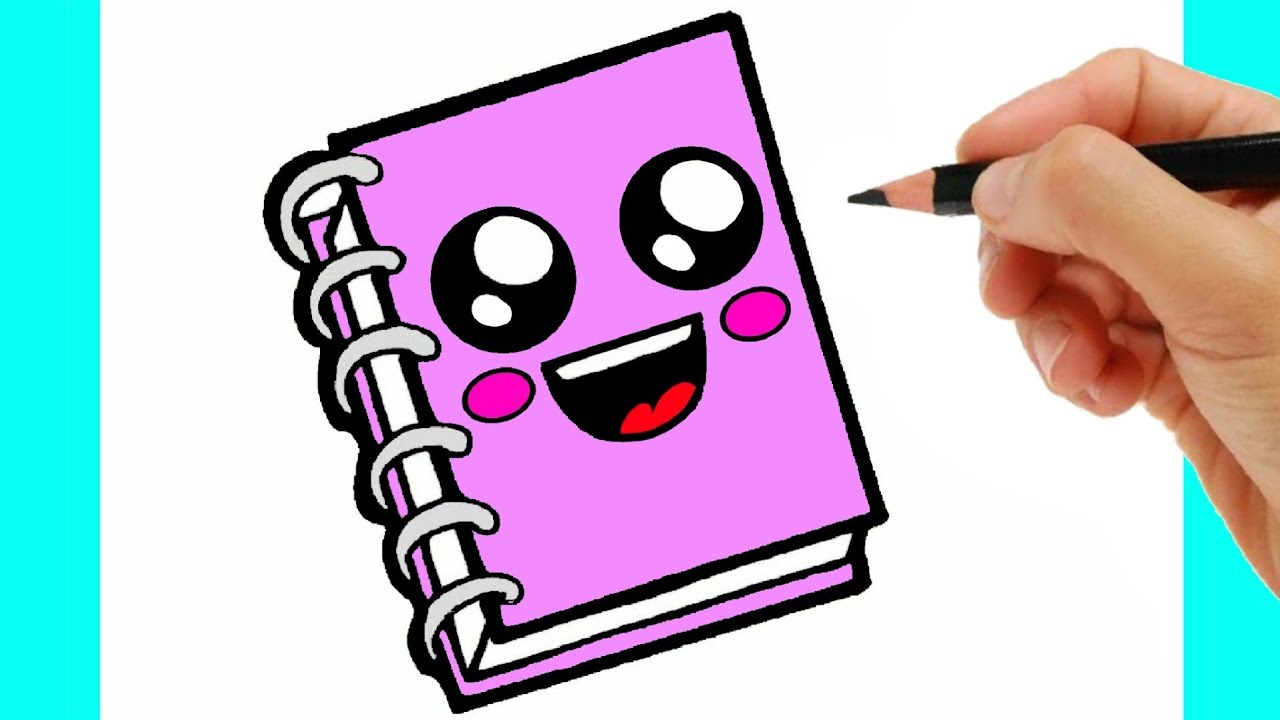 HOW TO DRAW A NOTEBOOK EASY STEP BY STEP - DRAWING AND COLORING A ...