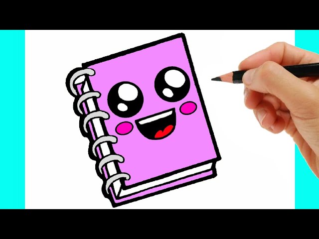 HOW TO DRAW A NOTEBOOK EASY STEP BY STEP - DRAWING AND COLORING A NOTEBOOK  