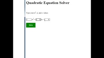 Making a simple quadratic equation Solver with HTML and JavaScript.