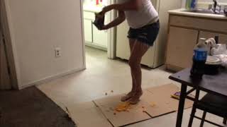 Barefeet Crushing Cheese Balls