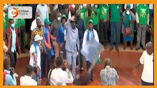 ODM leader Raila Odinga arrives at NARC Party National Delegates Conference at Bomas of Kenya