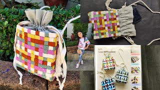 DIY Easy way to make Bag from ribbon#ทำกระเป๋าแฮนเมดจากริบบิ้นเก๋ๆ#แม่เนย น้องพอสDIY