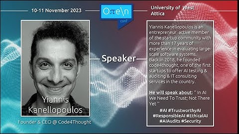 In AI We Need To Trust; Not There Yet - Yiannis Kanellopoulos