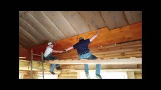 log. cabin build part 31 ceiling