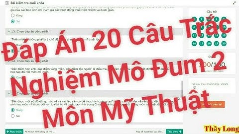 Đáp Án 20 Câu Trắc Nghiệm Mô Đum 2 Môn Mỹ Thuật