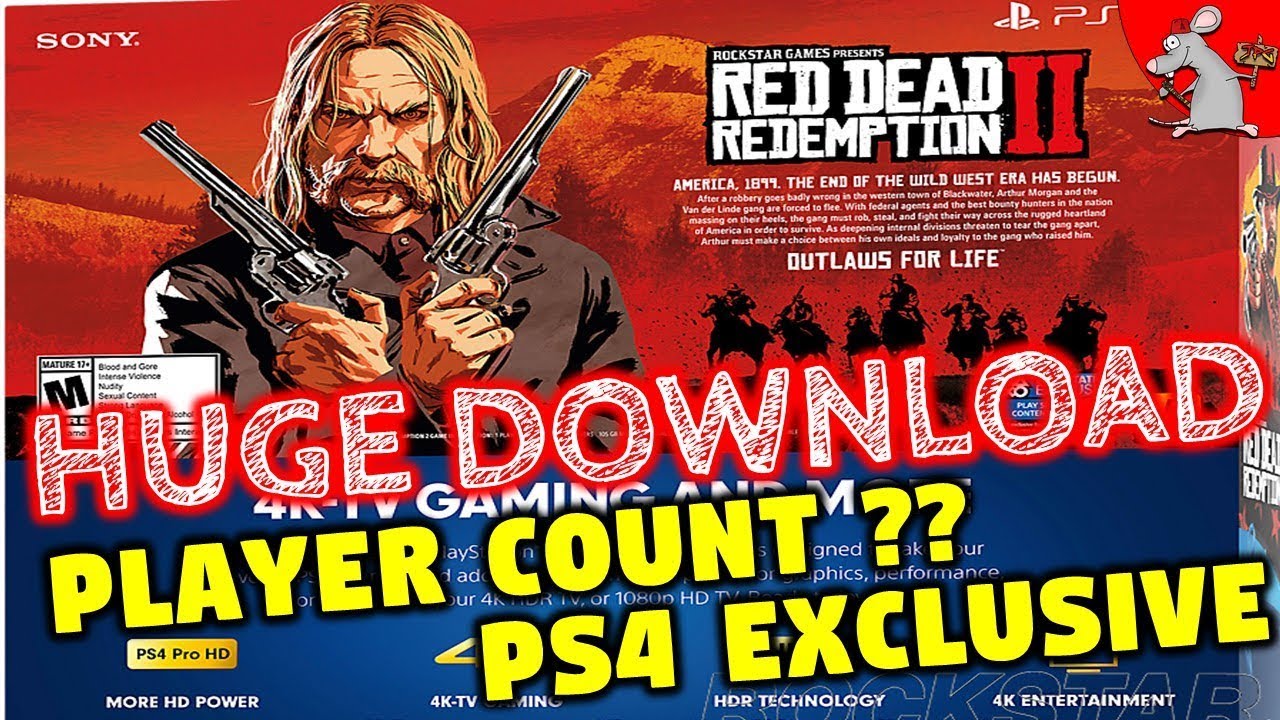 ejer travl serviet RED DEAD REDEMPTION 2 DOWNLOAD IS DOUBLE* GTAV SIZE - PLAYER NUMBERS! PS4  EXCLUSIVE CONTENT - YouTube