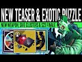 Destiny 2 new teaser trailer  exotic puzzle new weapon hidden loot heart finale  updates