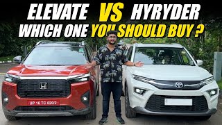 Honda Elevate vs Toyota Hyryder - Which is the Best Mid Size SUV? | Detailed Comparison